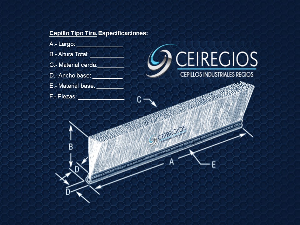 Diseña tu propio cepillo Tipo Tira | Cepillos Industriales Regios