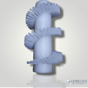 Spiral brush with plastic base and Nylon bristles