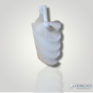 Bottle washing brush. Spiral type of food grade nylon bristles.