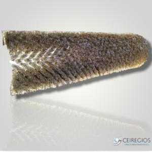 Brass bristle inset roller brush