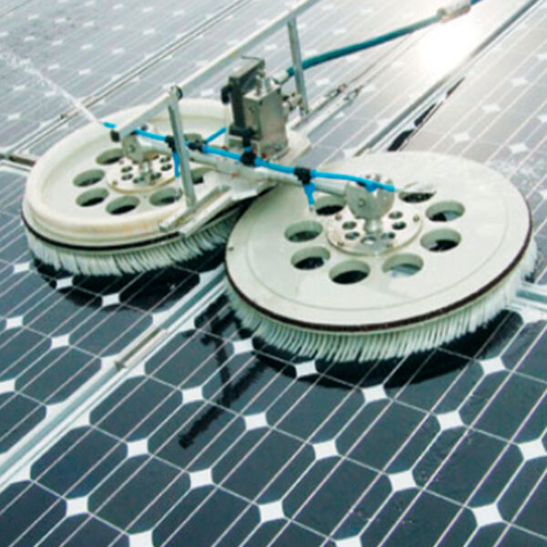 Polishing brush for solar panels