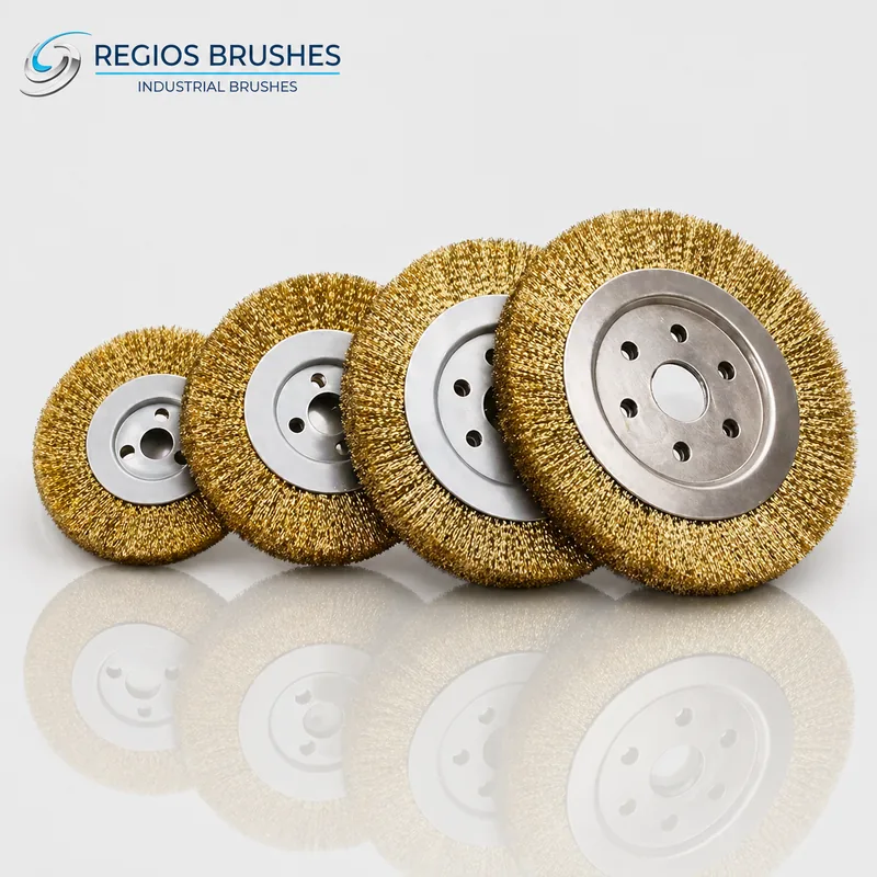 Industrial wheel brushes for steel and metal processing