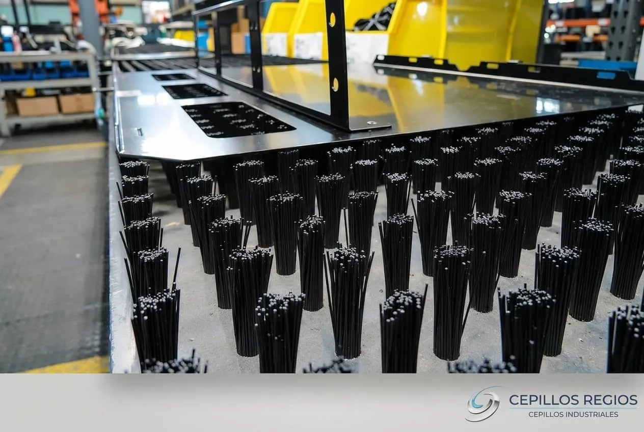 Custom brush table panel for sheet metal handling