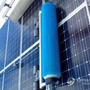 Cepillo cilíndrico para limpieza de paneles solares